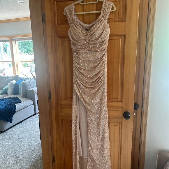 Champagne Sequins Gown - Picture 1 of 2